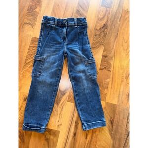 Finding Foxtale Cargo Jeans Kids Size 5 Blue Excellent Utility Straight Leg